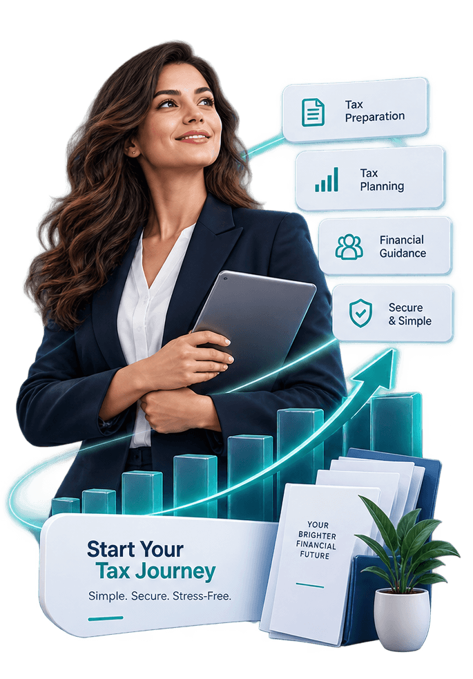 Illustration of a guided tax filing journey